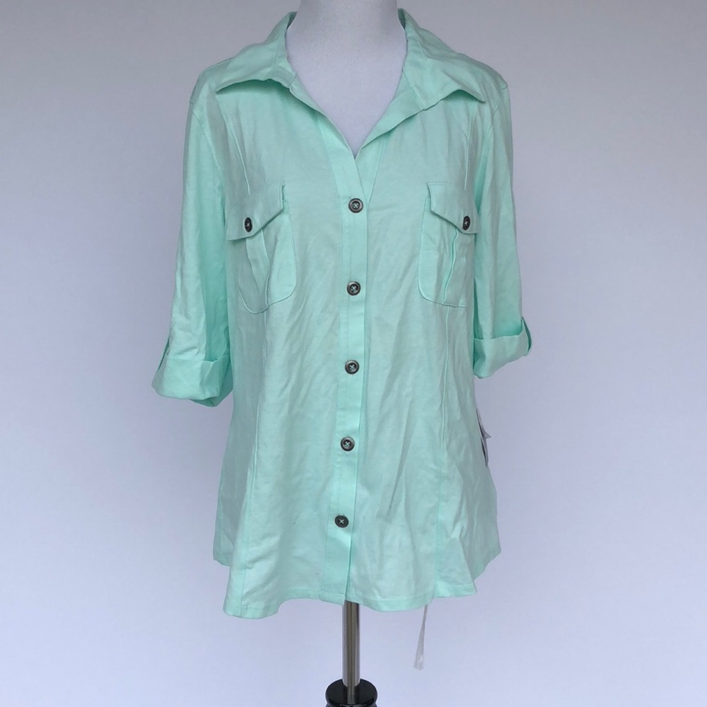 Style & Co Button Top With Pockets